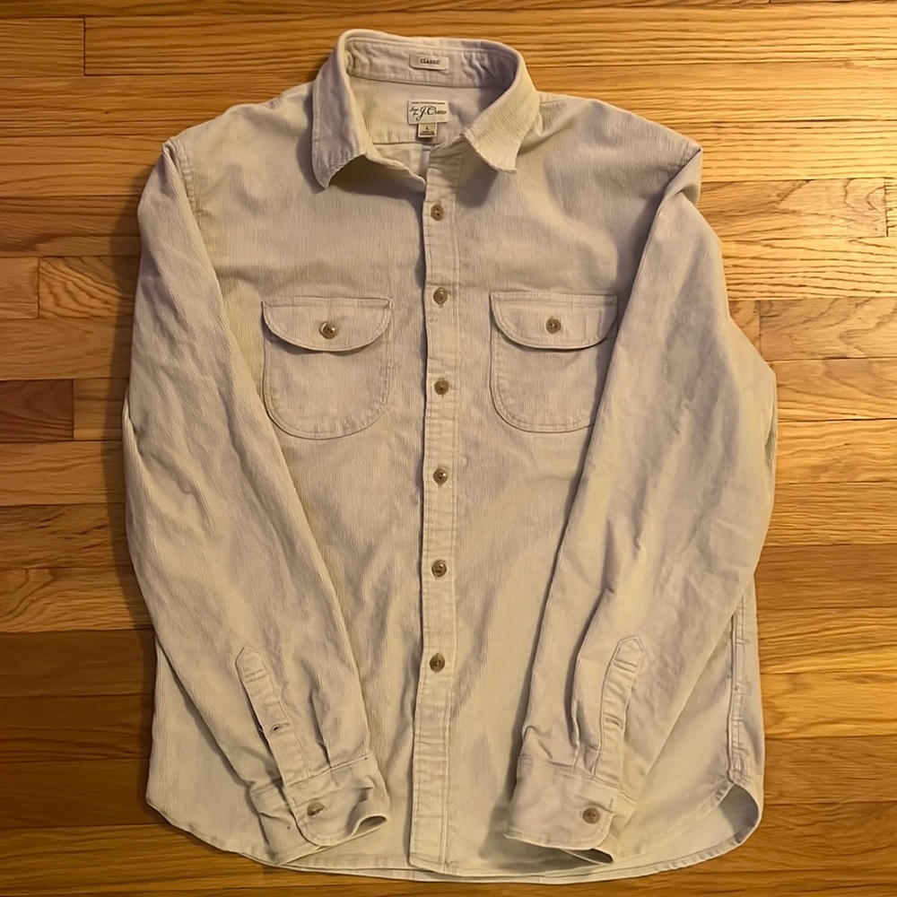 Jcrew Corduroy Workshirt, Ivory color. Size L. Slimmer Fit
